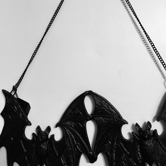 3 Halloween Black Metal Vampire Bats Wall Decor - Picture 4 of 10
